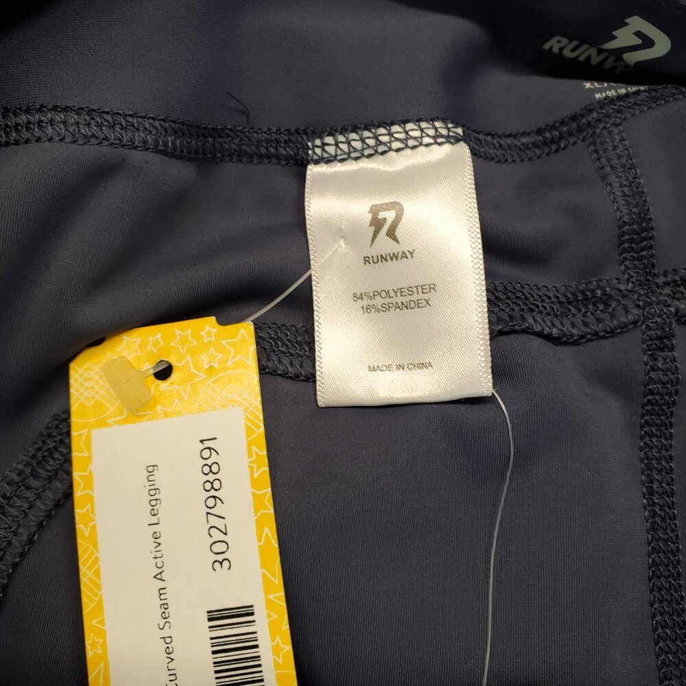 NWT Runway Active Leggings XL Quick Dry Women's Mesh Navy Running Yoga - Picture 7 of 12